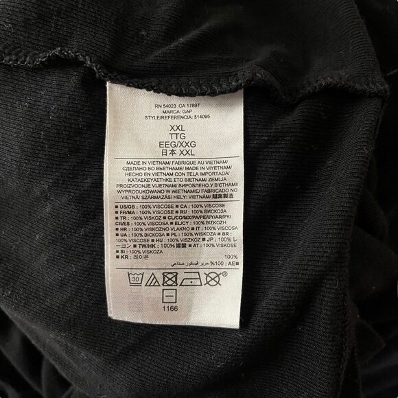 GAP Womens Plus 2XL Blouse Sleeveless Long Tank Solid Black Soft Stretch Tee - Picture 3 of 10